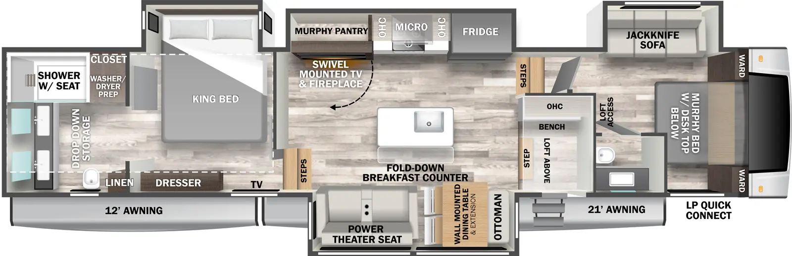 Cedar Creek 380MUD Floorplan